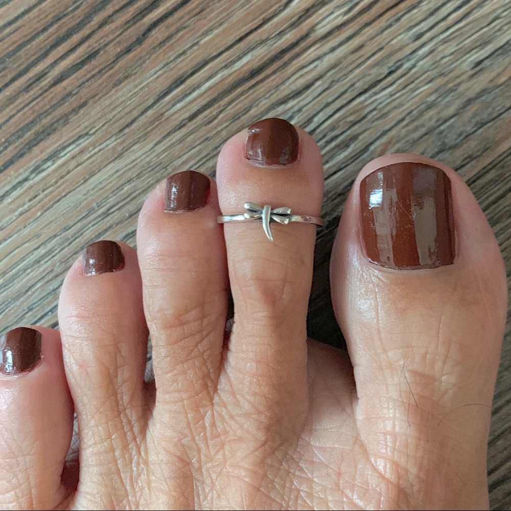 Sterling Silver Tiny Dragonfly Toe Ring - image 8